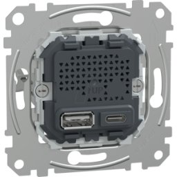 MERTEN ME MEG4366-0140 - Estación de carga USB tipo A+C con 21 W de potencia de ca
