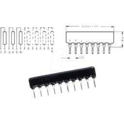 FREI SIL 8-4 27K - Red de resistencia, resistencias individuales, 27 kOhm, 4WID./8