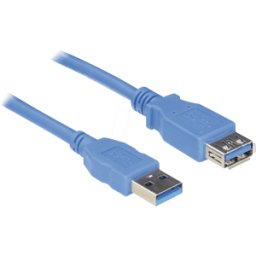 DELOCK USB3 A-VL 300 BL - Cable USB 3.0, conector macho A a conector hembra A, 3 m