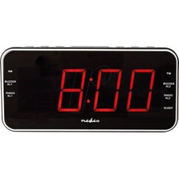 NEDIS N CLAR004BK - Radio reloj despertador digital, 1x 3,5 mm, snooze, temporizador