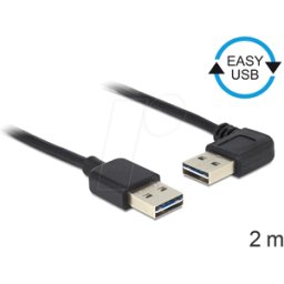 DELOCK 85557 - Cable EASY-USB 2.0 type-A male > USB type-A male angled 2 m