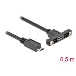 DELOCK 35108 - Cable USB 2,0, conector Micro B a receptáculo, 0,5 m..
