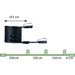PAULMANN PLM 94596 - Cable enchufe y brida al aire libre IP68 5m..