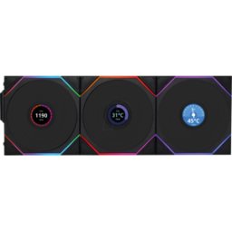 LIAN TLLCD1W3B - Lian Li Inalámbrico LCD Ventilador, Paquete de 3, 120mm,