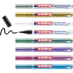 EDDING GLM751-8 - Marcador de pintura brillante, 1-2 mm, juego de 8