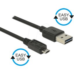 DELOCK 83845 - Cable USB 2.0, enchufe EASY a a conector Micro-B, 0,5 m