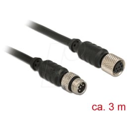 NAVILOCK 62973 - Conector M8 > conector M8, agua 3 m para receptor M8 GNSS