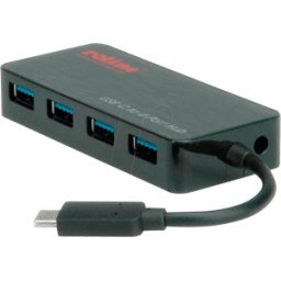 ROLINE 14025035 - USB 3,0 Hub de 4 puertos, USB-C a 4x USB 3,0 Tipo A..