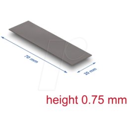 DELOCK 18473 - Placa térmica, 3,0 W/mk, 70 x 20 x 0,75 mm
