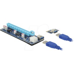 DELOCK 41426 - Tarjeta DELOCK RISER PCIe x1 > PCIe x16 con cable USB de 60 cm