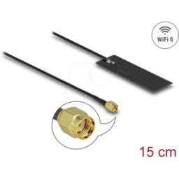 DELOCK 12649 - Antena, WLAN, conector RP-SMA, 2 - 4 dBi, 15 cm