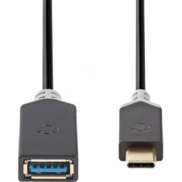 NEDIS N CCBW61710AT015 - Cable USB 3.0, conector tipo C > conector hembra a, 0,15 m, antr