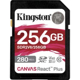 KINGSTON SDR2V6/256GB - Tarjeta de memoria SDXC, 256GB SDXC Canvas React Plus