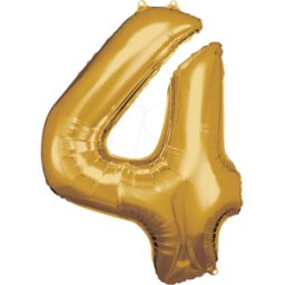 AMSC BALLON 4 GO - AMSCAN foil globo número 4 oro