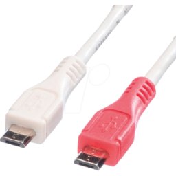 VALUE 11998307 - Cable de carga, USB-micro-B -> USB-micro-B, 30 cm