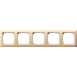 GIRA55 RA5 CWG - Marco blanco crema brillante, 5 aumentos