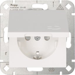 KOPP EL KO 940129002 - Toma de corriente empotrada con tapa abatible, HK07, blanco puro