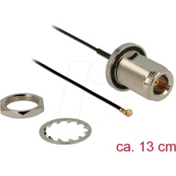 DELOCK 89430 - Cable de antena RF, conector N > conector MHF® I, 13 cm