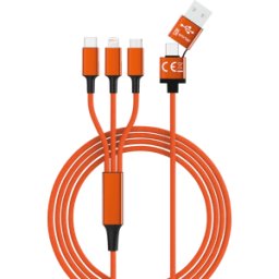 SMRTER HYDRA ULT OR - Cable de carga, USB/USB-C -> micro USB, Lightning & USB T