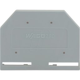 WAGO 280-301 - Placa final e intermedia, 2,5 mm de espesor, gris