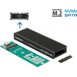 DELOCK 42004 - Carcasa externa para SSD M.2 NVMe/SATA, USB 3.1 tipo C