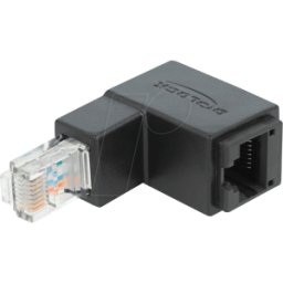 DELOCK 86423 - Adaptador de red RJ45 macho/hembra en ángulo inferior Cat