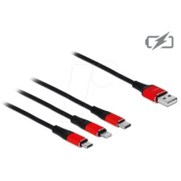 DELOCK 85892 - Cable de carga 3 en 1 para Lightning™ / Micro USB / USB Ty