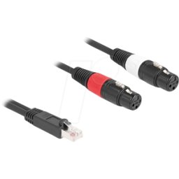 DELOCK 88176 - Extensor y adaptador de audio XLR, Cat. 5, 2 m