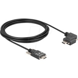 DELOCK 80958 - Cable USB 2.0, conector C con tornillos, 90° izquierda/derecha,