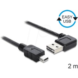 DELOCK 83379 - Cable USB 2.0, enchufe EASY a a conector Mini B, 2 m