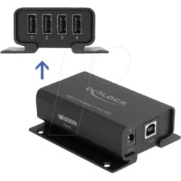 DELOCK 64226 - USB Isolator Hub, 4 puertos, aislamiento galvánico