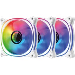 LCCF120ARGBKITRW - LC POWER ARGB Ventilador inverso conjunto de 3, 120 mm, blanco,