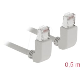 DELOCK 83513 - Cable de conexión CAT.6A S/ftp top/top angulado 0,5 m.