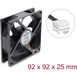 DELOCK 67452 - Ventilador axial 48 V DC, 92 x 92 x 25 mm, conector PWM de 4 pin
