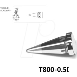 ATTEN T800-0,5I - Punta para soldar, 0,5 mm, punta de lápiz, recta
