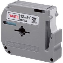 BROTHER P-TOUCH MK232BZ - Cassette tipo M, rojo sobre blanco, 12 mm