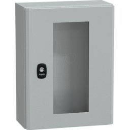SCHNEIDER ELECTRIC NSYS3D4315T - Steel enclosure tspt door no mounting plate 400 x 300 x 150