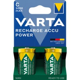 VARTA VAR R2U C 2X - Batería NiMH, C (bebé), 3000 mAh, paquete de 2