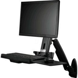 STARTECH.COM ST WALLSTS1 - Estación de trabajo, montaje de monitor, ajustable hasta