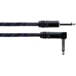 CORDIAL EI 5 PR-TW-BL - Cable de audio, conector mono de 6,3 mm, textil negro/azul, en &