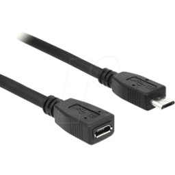 DELOCK 83567 - Cable USB 2.0, conector macho Micro B a conector hembra Micro B,