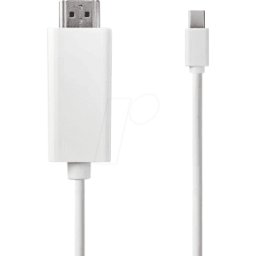 NEDIS N CCGP37600WT20 - Cable, conector Mini DisplayPort > conector HDMI, 2 m, blanco