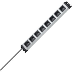 KOPP PVERSAL 8 - Regleta POWERversal, 8 tomas, 1,4 m, plateada/negra
