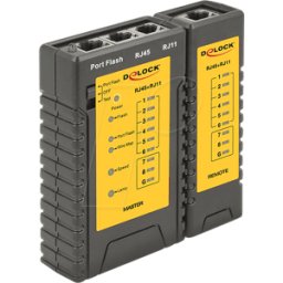 DELOCK 86407 - Comprobador de red RJ45 / RJ12 + localizador de puertos