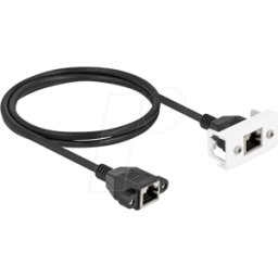 DELOCK 87131 - Cable alargador de red, Easy 45, S/FTP, Cat.6a, 1 m, negro