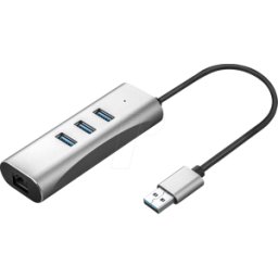VALUE 12991116 - Tarjeta de red, USB tipo C, Gigabit Ethernet, 1 RJ45, 3 USB