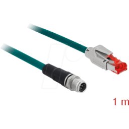 DELOCK 85425 - Cable de red conector macho M12 codificado en X de 8 clavijas >