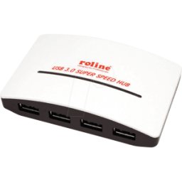 ROLINE 14025027 - USB 3,0 Hub de 4 puertos, USB-A, negro/blanco