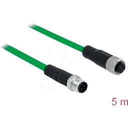 DELOCK 85436 - Cable de red conector macho M12 codificado en D de 4 clavijas >