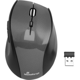 MEDIARANGE MR OS207 - Ratón (ratón), radio, negro/carbón